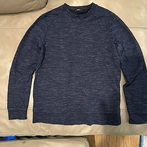 Theory Men’s Size L Navy Marled Danen D Flame Terry Pullover Sweatshirt
